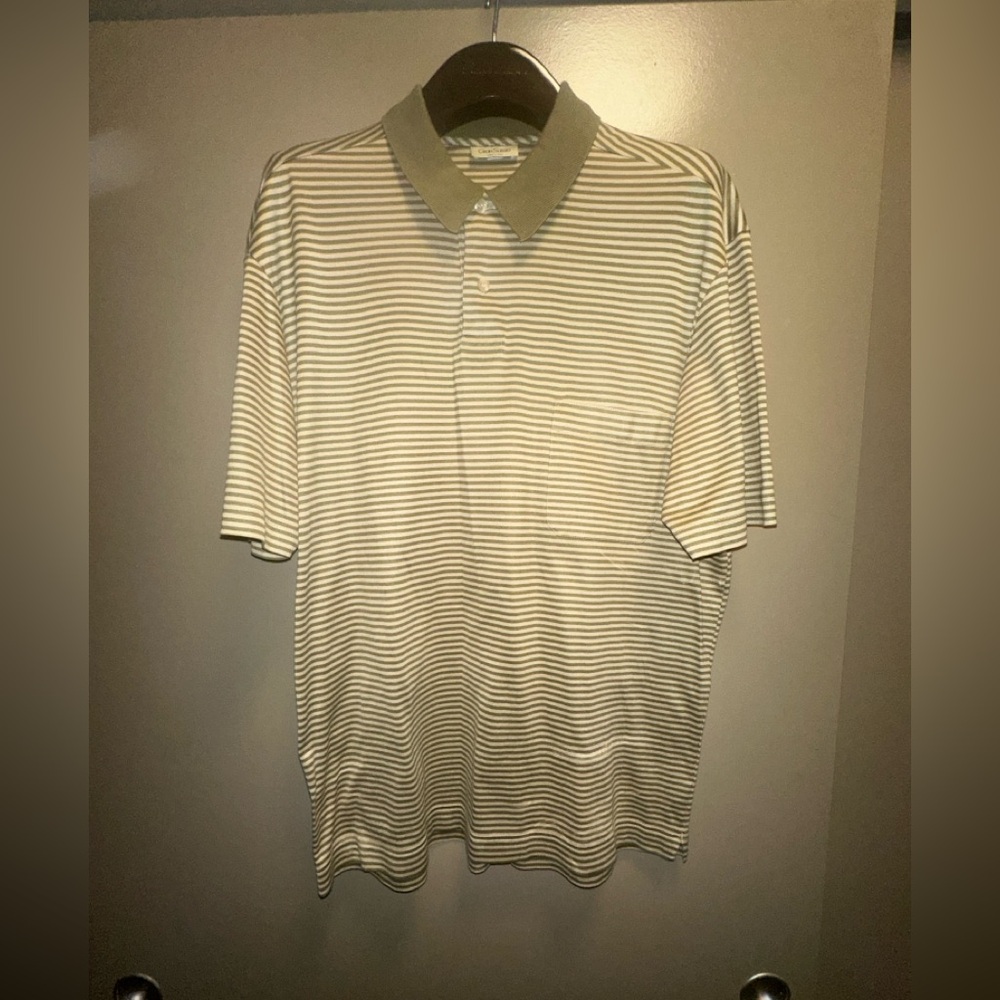 Gran Sasso gold and cream short sleeve polo
